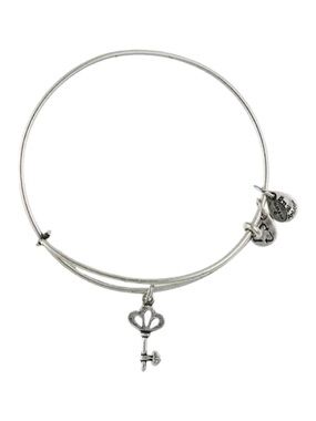Alex and Ani Skeleton Key Charm Bangle Bracelet - Silver